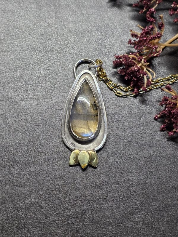 Labradorite Lotus Necklace - Image 2