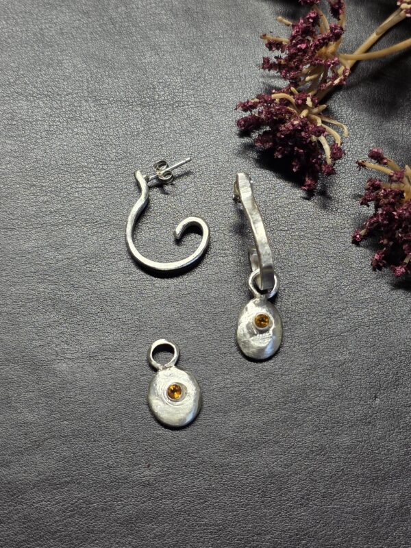 Sterling Silver & Citrine Convertible Earrings - Image 3