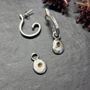 Sterling silver & Citrine convertible earrings