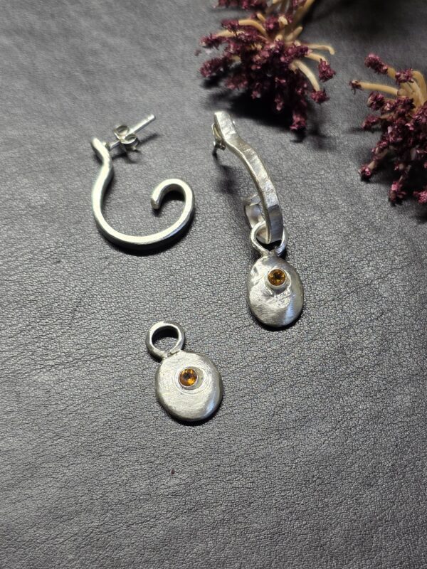 Sterling silver & Citrine convertible earrings