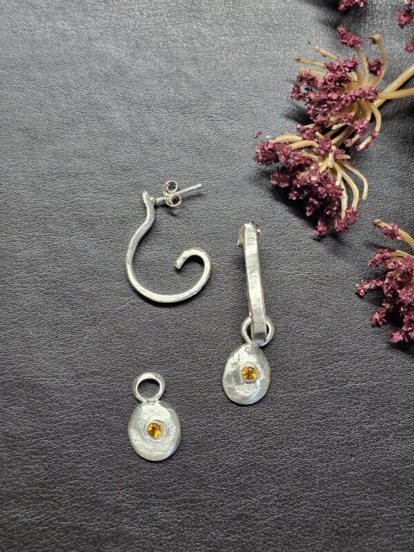 Sterling Silver & Citrine Convertible Earrings - Image 4