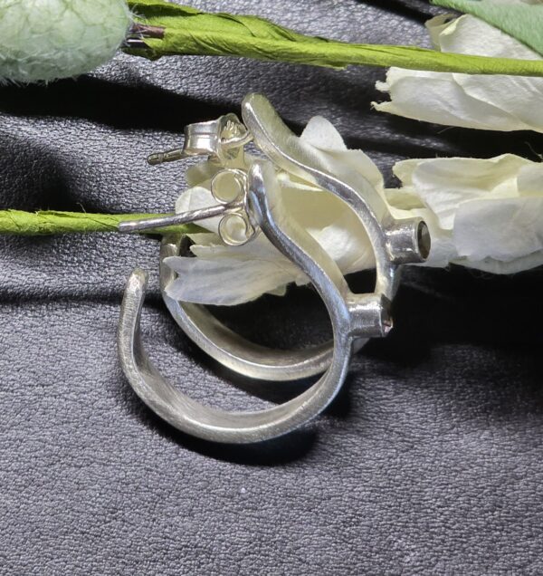 Mini Half-hoops with Smoky Quartz accents - Image 4