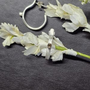 Mini Half-hoops with Smoky Quartz accents